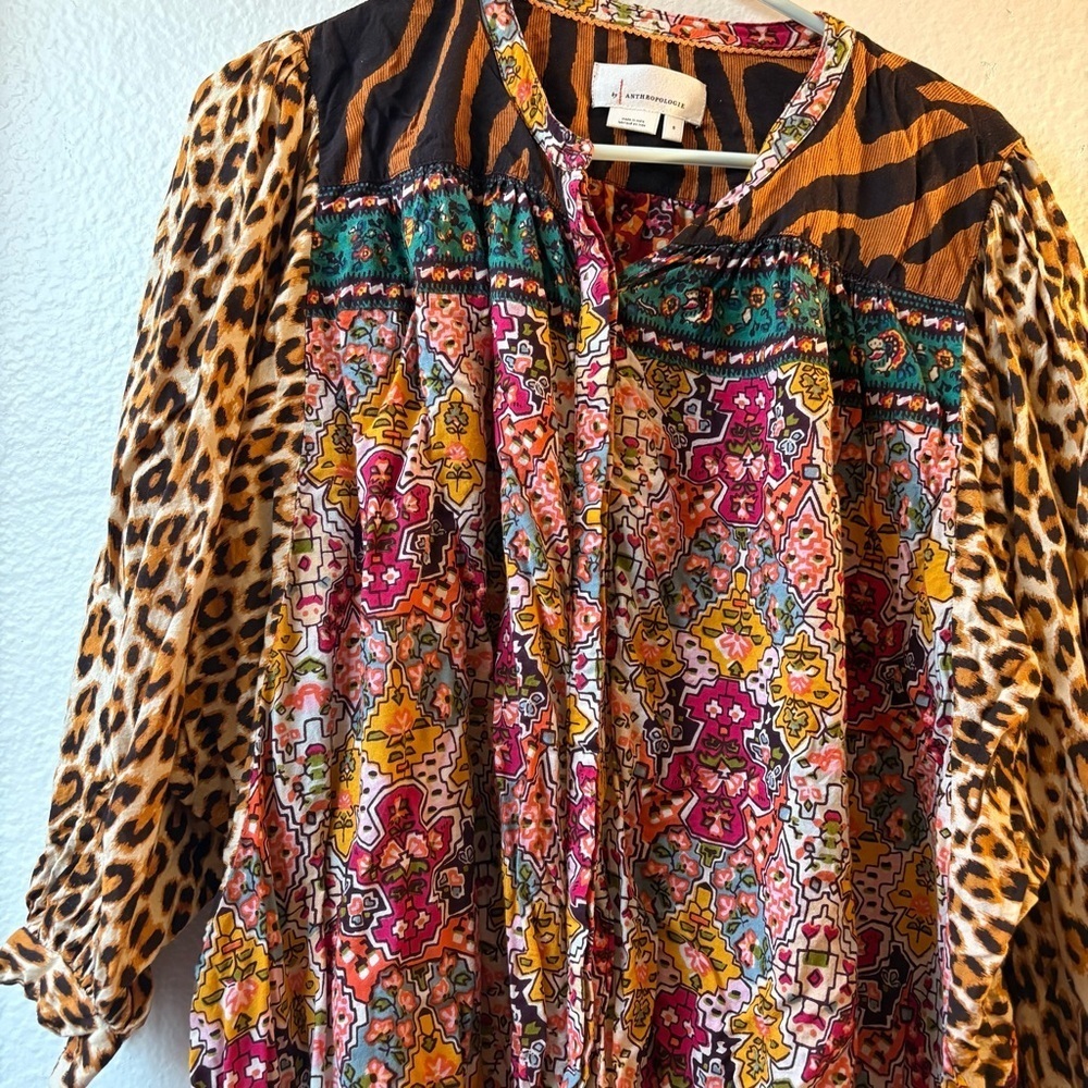 Maxine Dolman Sleep Top Anthropologie Mixed Print Sz Small 100% Modal Sleepwear - Picture 3 of 10